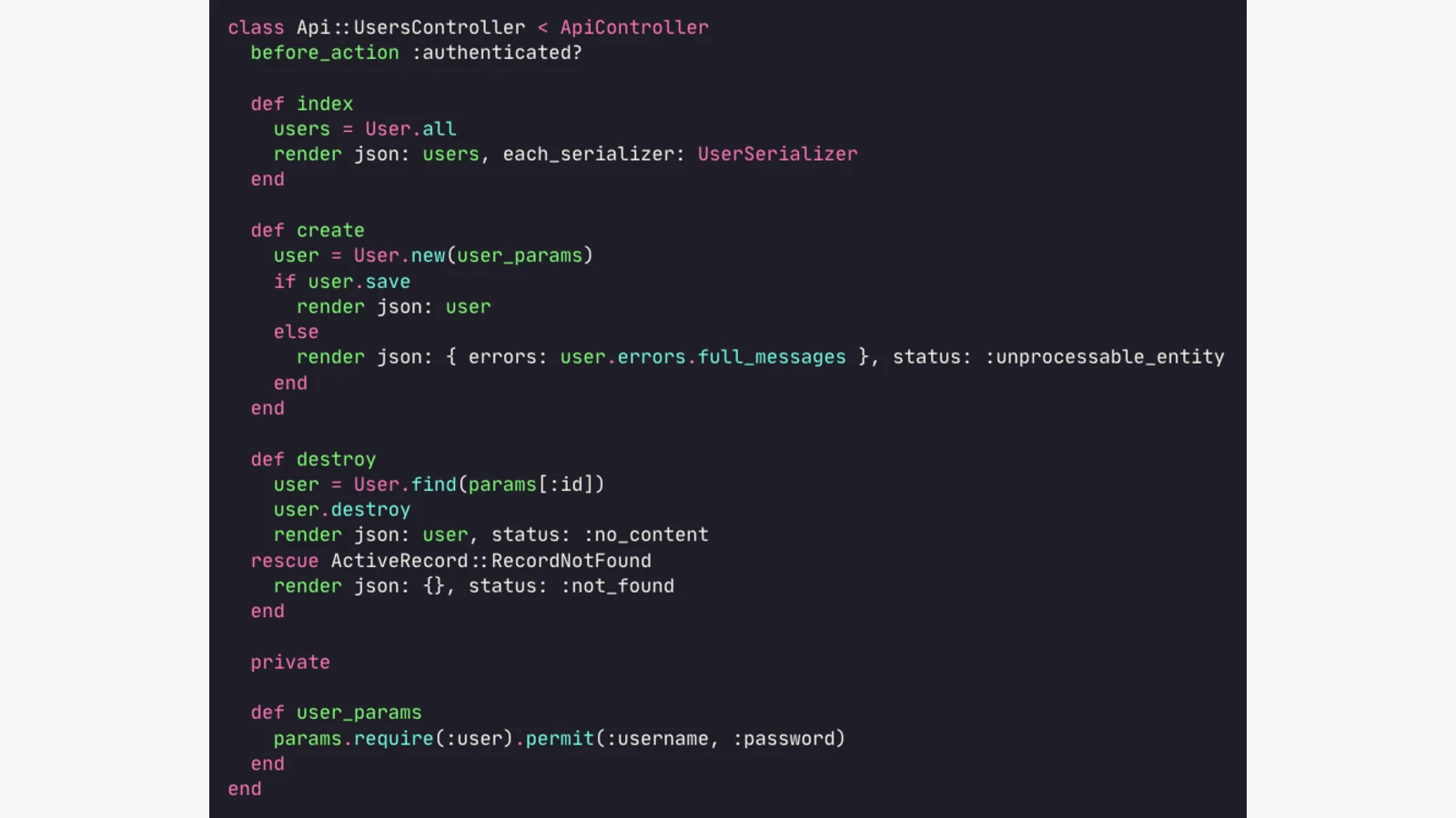 Ruby on Rails authentication controller code